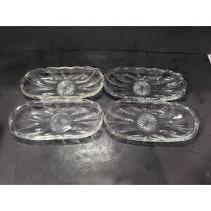 Anchor Hocking Clear Glass Celery Dish Set Of 4, Serving Dishes,‎ Banana Bowls